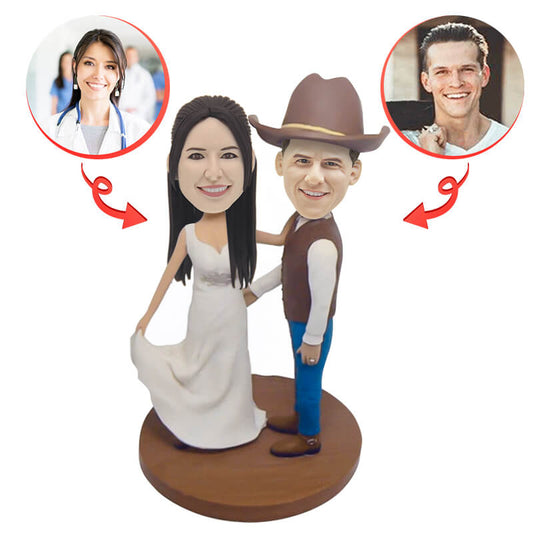 Custom Cowboy Wedding Bobbleheads (2)