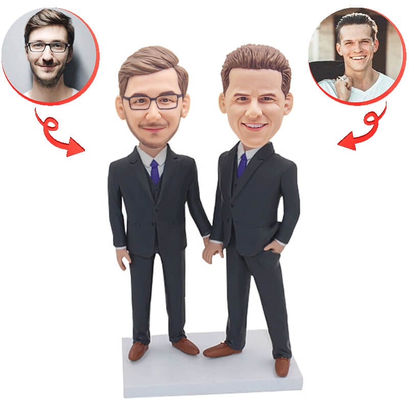 Custom Male Same-sex Couple Bobblehead
