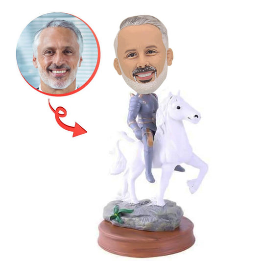Custom Knight Riding Horse Bobblehead