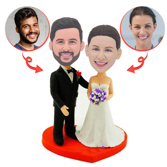 Custom Peace And Happiness  Wedding Bobblehead