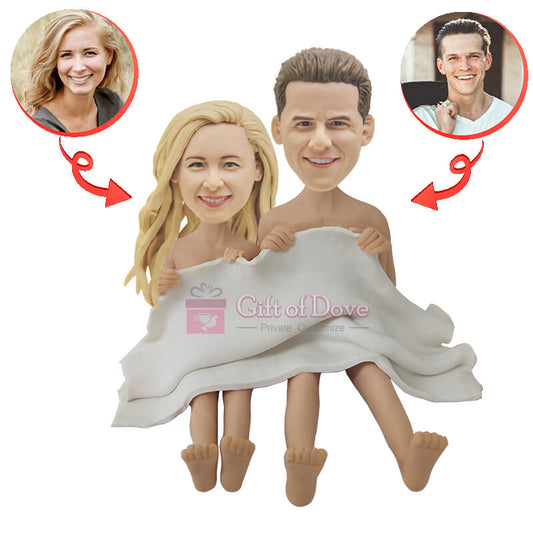 Custom Couple Covered Blanket Bobblehead