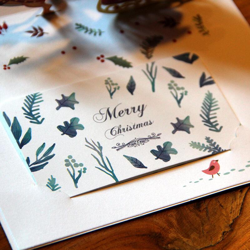 Christmas card-Christmas deer cart