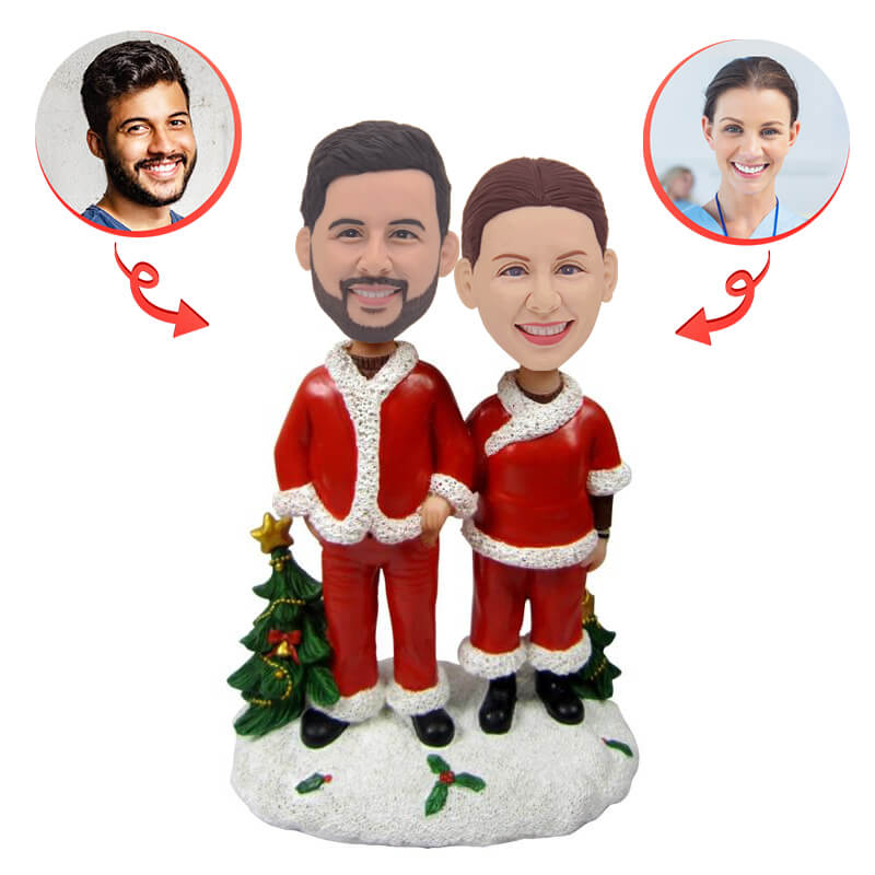 Custom Christmas Couple Bobblehead