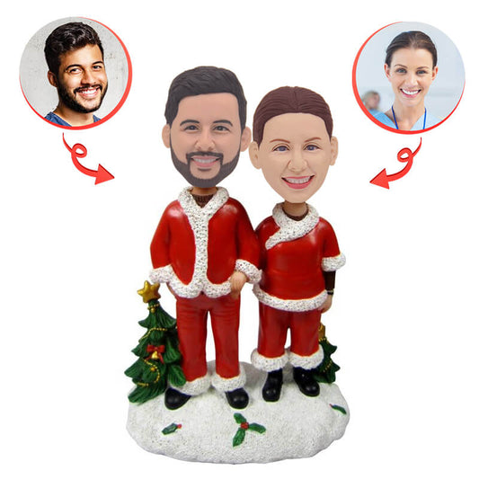 Custom Christmas Couple Bobblehead