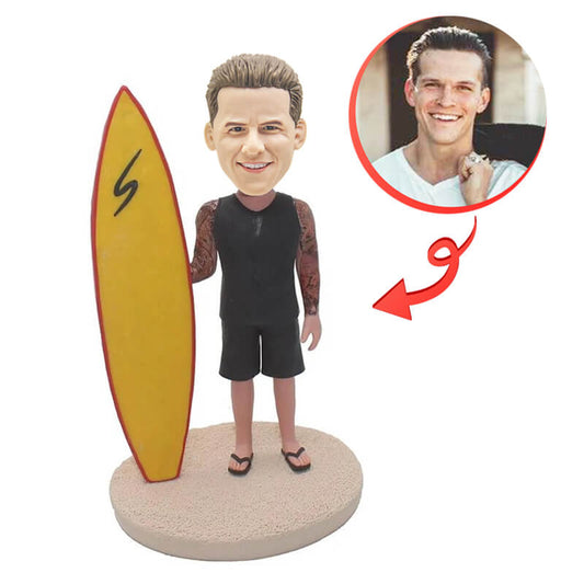 Custom Beach With Surfboard Cool Surfboard Bobblehead