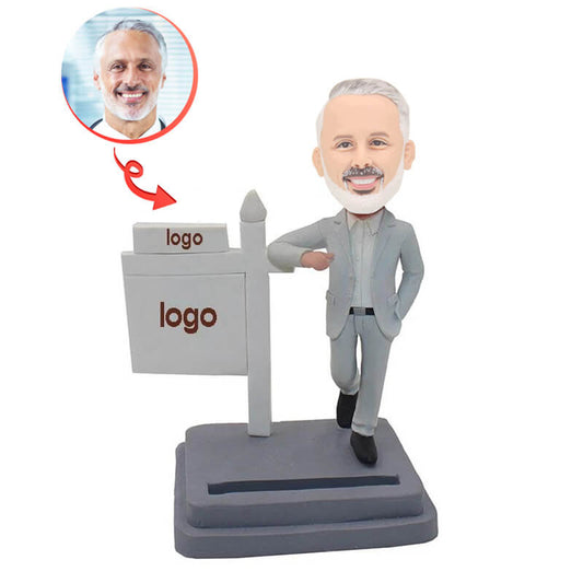 Custom Business Card Holder With Company Logo Bobblehead