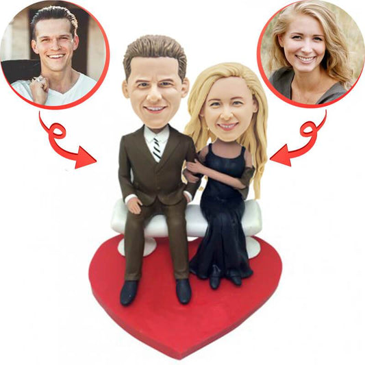 Custom Couple In A Chair Anniversary Bobblehead