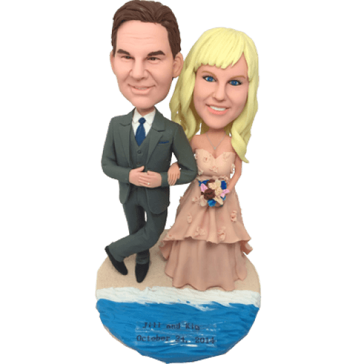 Custom Hawaii Beach Wedding Anniversary Bobblehead
