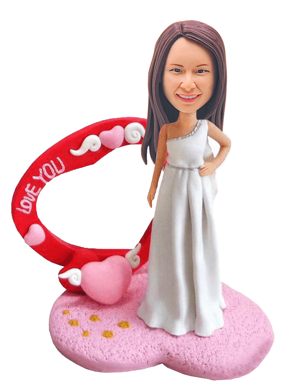 Custom I Love You Bride Bobblehead