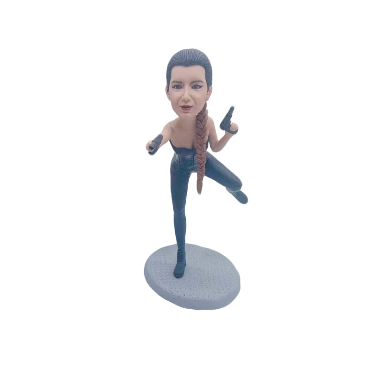 Custom Female with Two Pistols Bobblehead