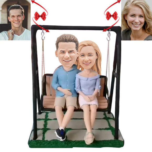 Custom Lovers Sitting On The Hanging Chair Bobblehead