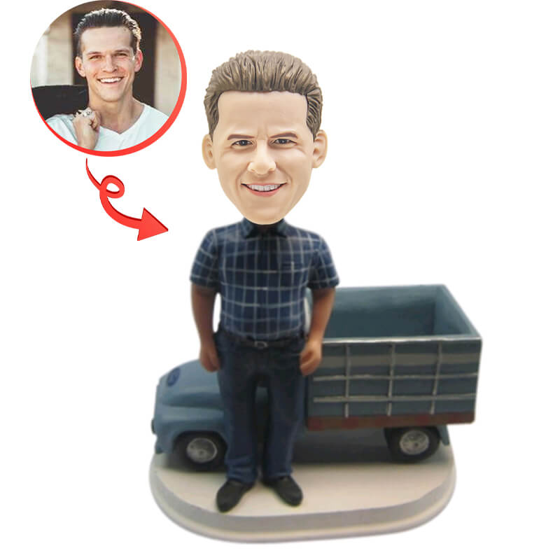 Man And His Pickup Truck Custom Bobblehead