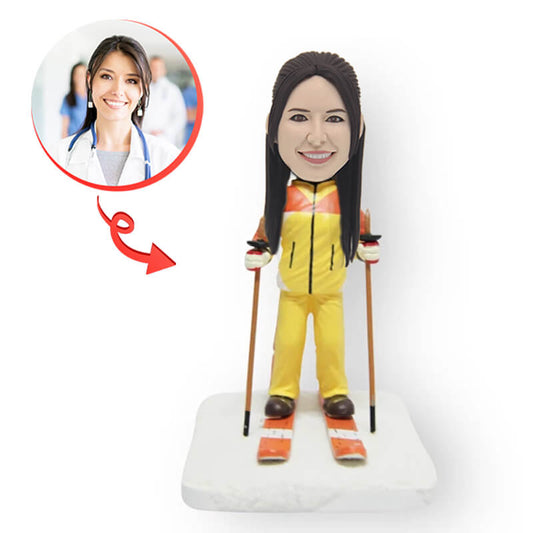 Custom Skiing Mother Bobblehead