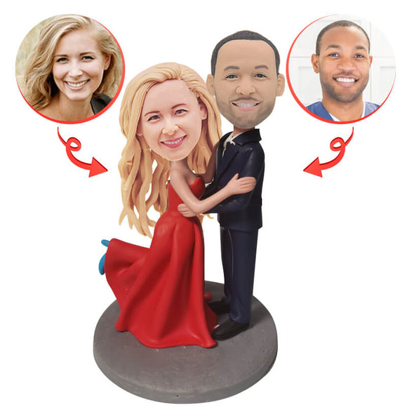 Red Dress Wedding Custom Bobblehead