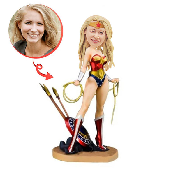 Custom Wonder Woman With Ropes At Hands Bobblehead