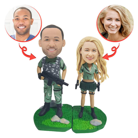 Custom Soldier Couple Bobblehead