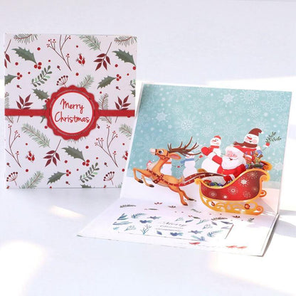 Christmas card-Christmas deer cart