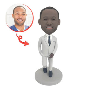 Custom White Suit Man Bobblehead