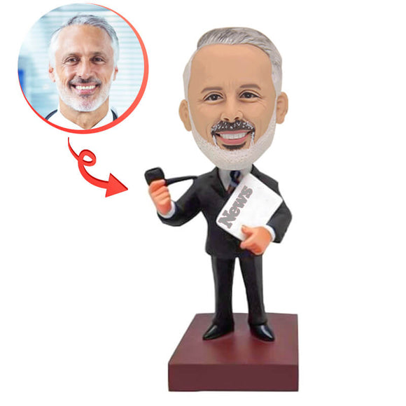 Custom Boss （Father）Holding A Tobacco Pipe Bobblehead