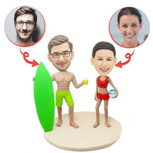 Custom Beach Couple Bobbleheads