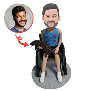 Wheelchair Man and Crocodile Custom Bobblehead