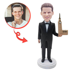 Custom Architect With Building Model Bobblehead