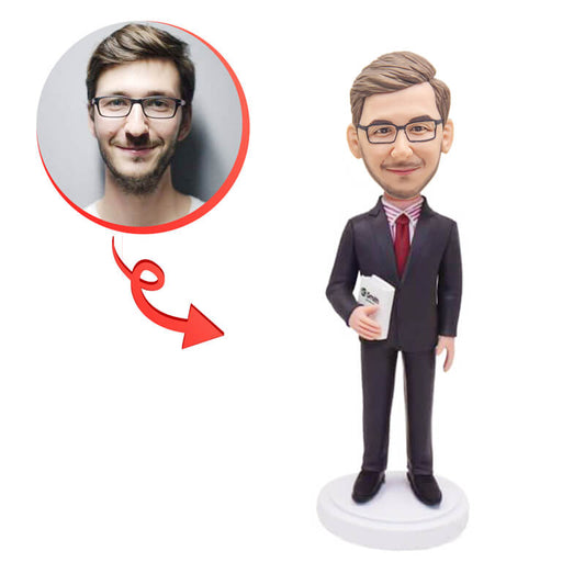 Custom Suit Holding Books Bobblehead