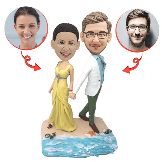 Custom Beach Romance Couple Bobbleheads