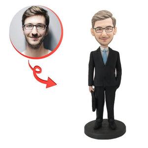 Custom Businessman With Briefcase Bobblehead