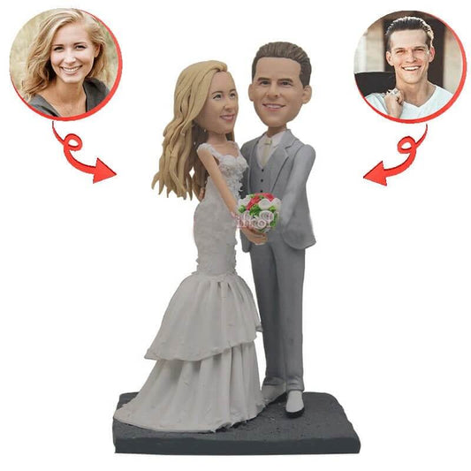 Custom Perfect Wedding With Flowers Bobblehead