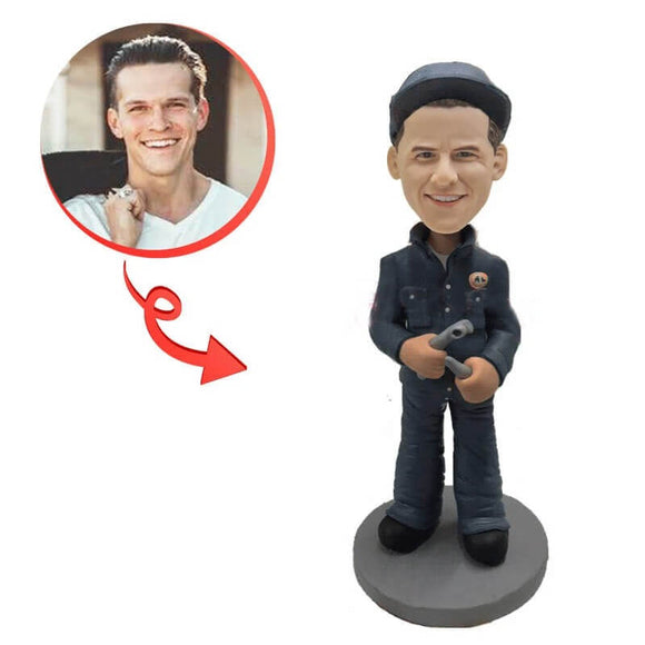 Custom Auto Repairman With Tools Bobblehead
