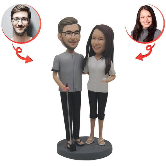 Custom Golf Couples Bobblehead