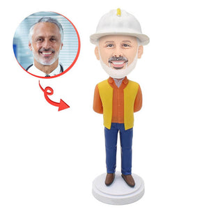 Custom Engineer With Blueprints Bobblehead