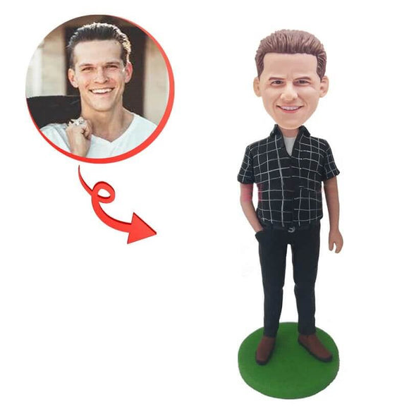 Custom Leisure Male  One Handed Pocket Bobblehead