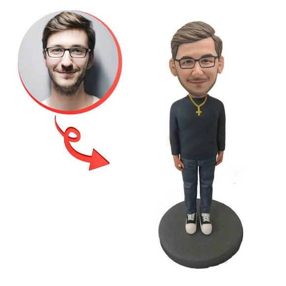 Custom Man With A Cross Bobblehead