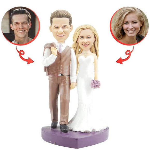 Custom Happy Wedding Bobblehead B