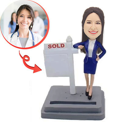 Custom Estate Female Agent Bobblehead