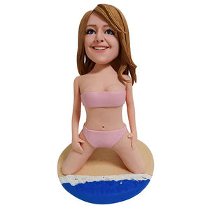 Custom Hawaiian Beach Girl Bobblehead