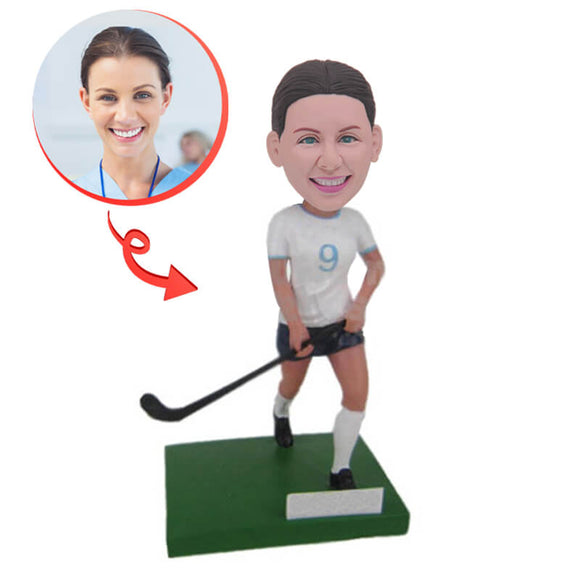 Field Hockey Player Custom Bobblehead