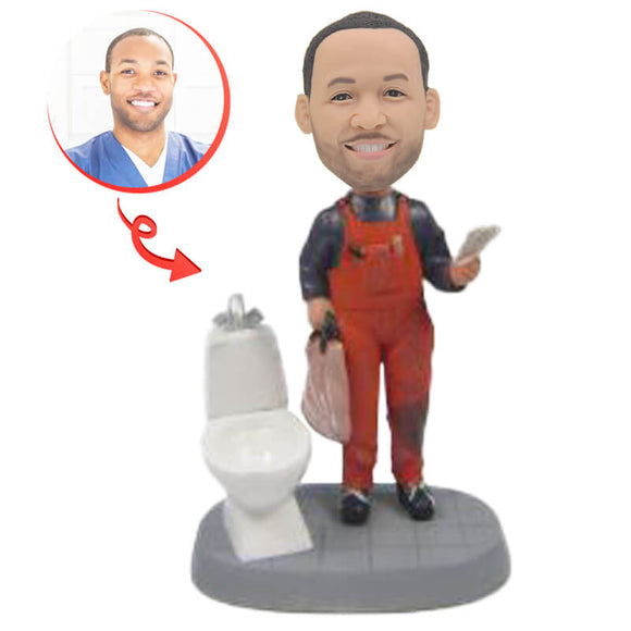 Bathroom Tile Setter Custom Bobblehead