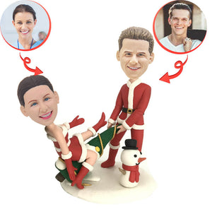 Christmas Couple Custom Bobbleheads
