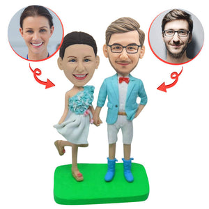 Custom Young Couple Bobbleheads