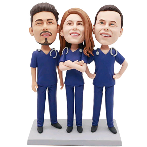 Custom Doctors Bobblehead With Stethoscopes