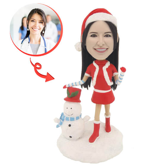 Custom Christmas Woman Bobblehead