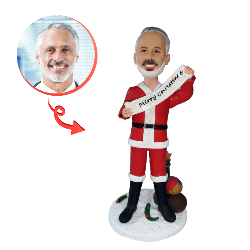 Custom Merry Christmas Bobblehead Front view