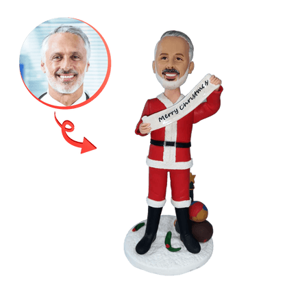 Custom Merry Christmas Bobblehead Front view