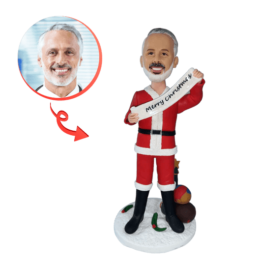 Custom Merry Christmas Bobblehead Front view