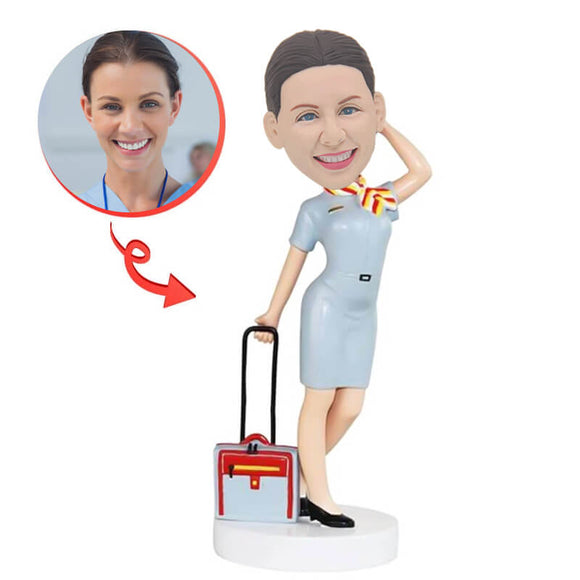 Custom Female Flight Attendants Bobblehead