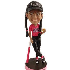 Custom Softball Player Bobblehead