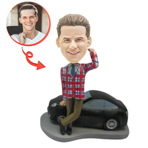 A Man With A New Car Custom Bobblehead